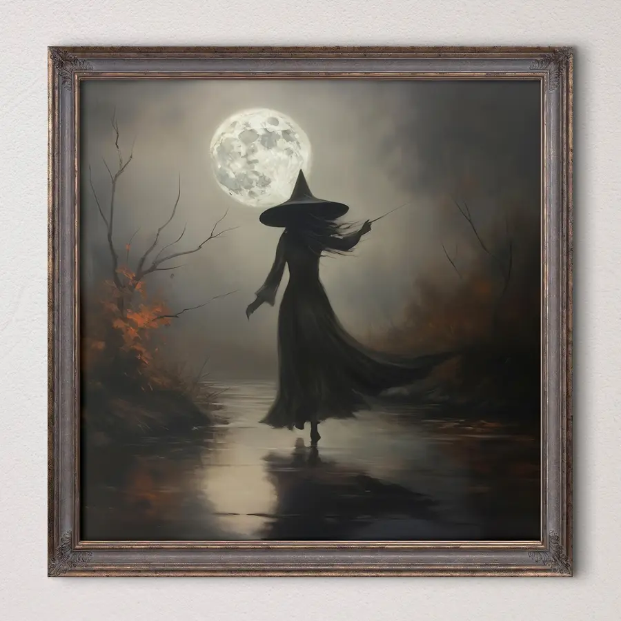 wall murals Enchanting figure beneath the moonlight s35970