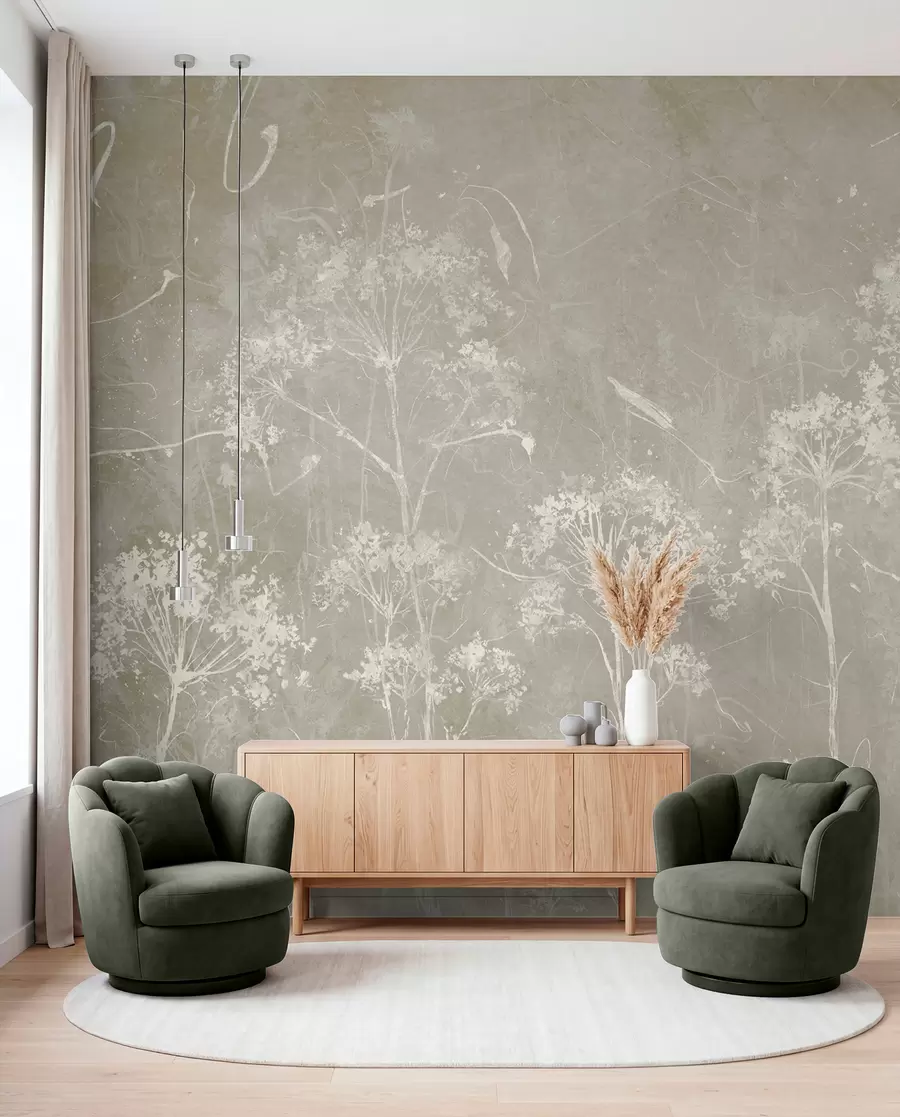 wall murals Wild flowers in grunge style u96551v2
