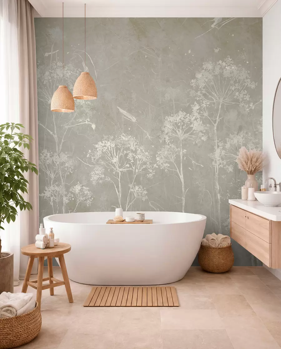 wall murals Wild flowers in grunge style u96551v2