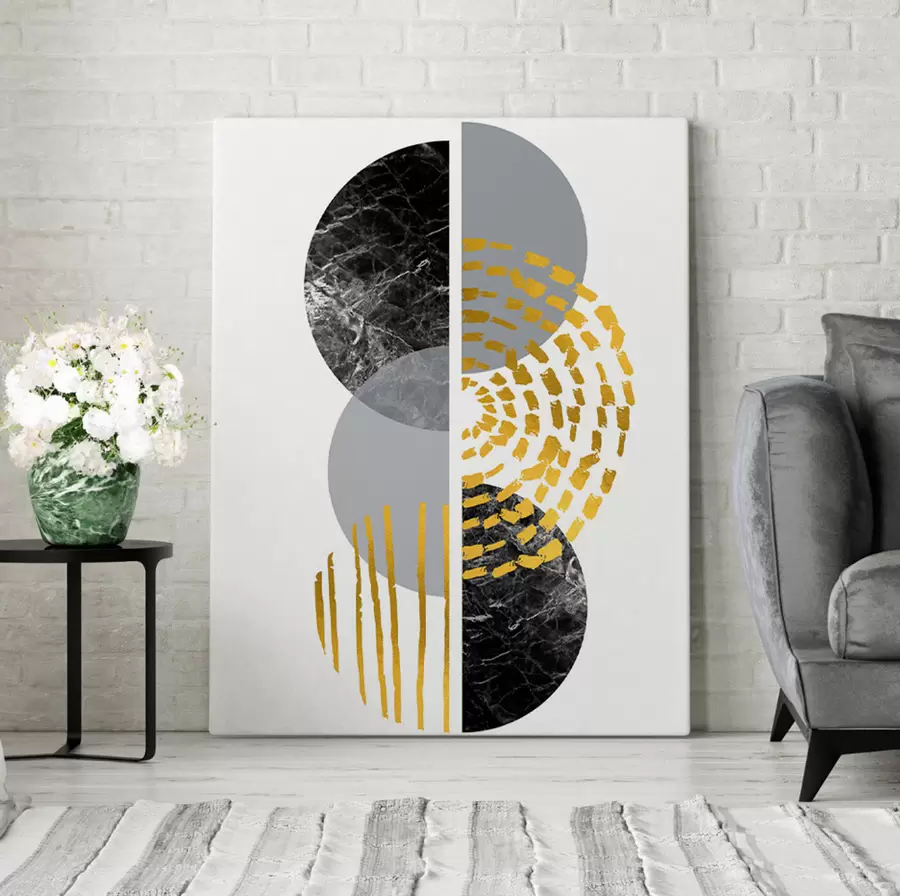 wall murals Abstract design with layered shapes s35942
