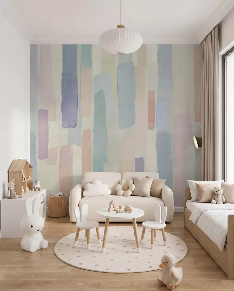 peintures murales Rayures pastel au pinceau u97869