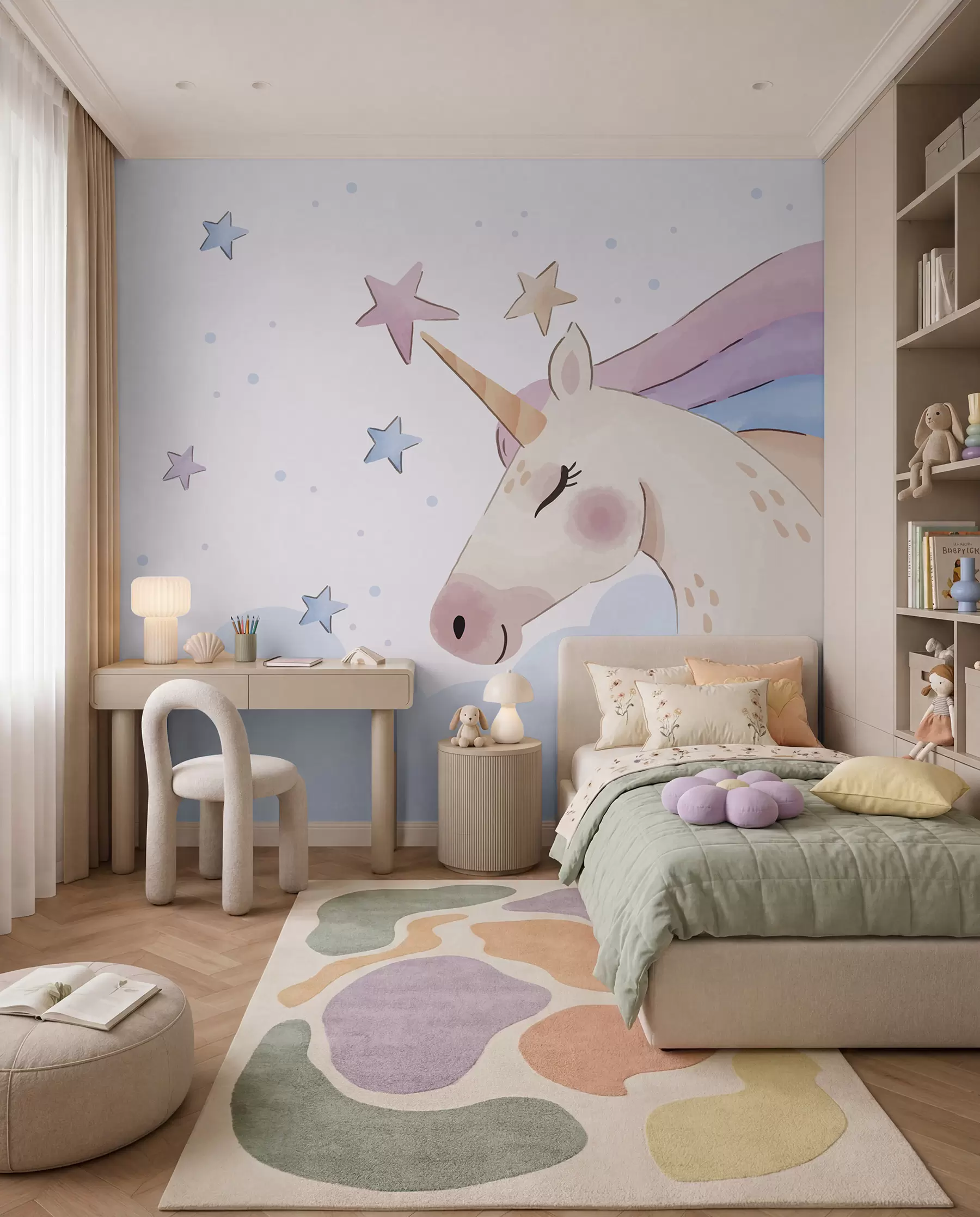 wall murals Unicorn’s Starry Mane u97532