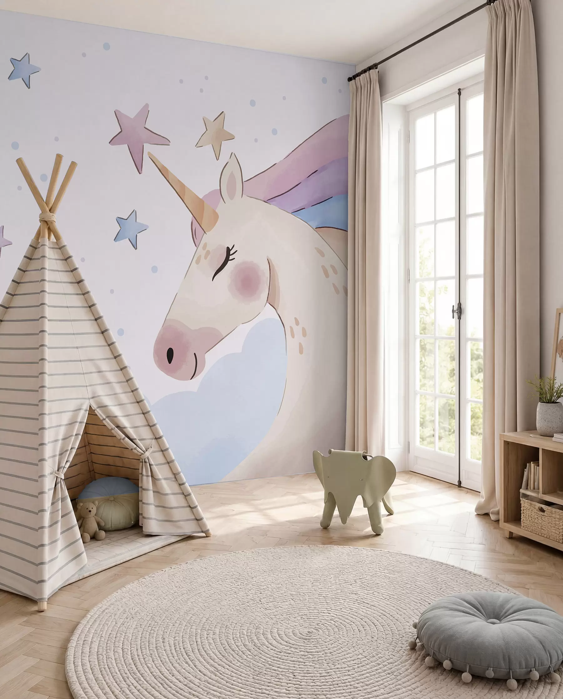 wall murals Unicorn’s Starry Mane u97532