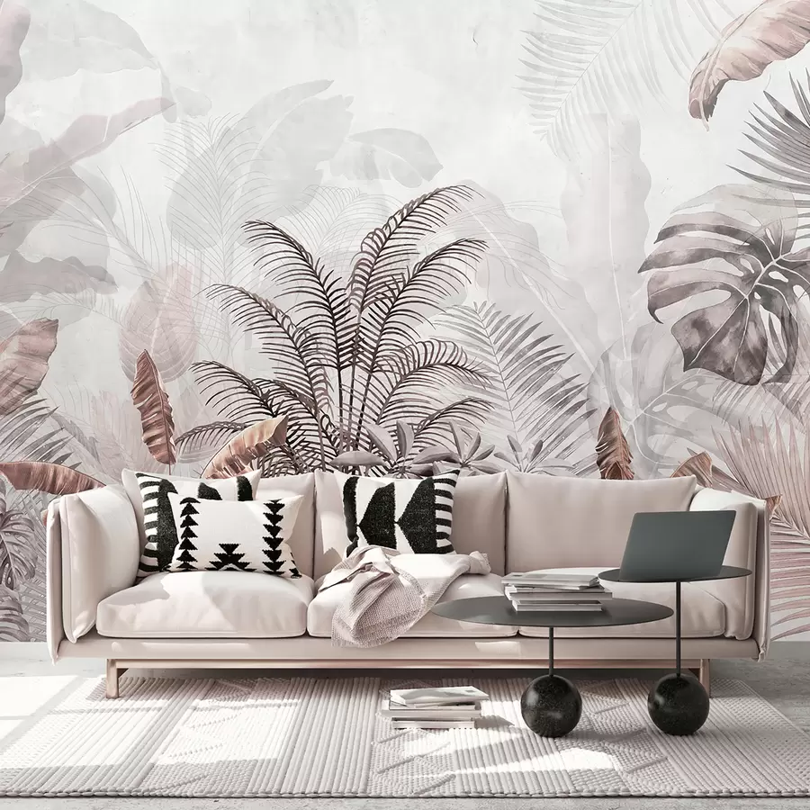 murales Palmeras en color gris en colores gris-marrón u71284v2