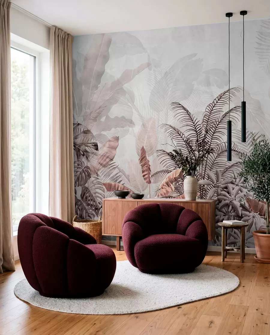 peintures murales Jungle bois de rose u71284v2