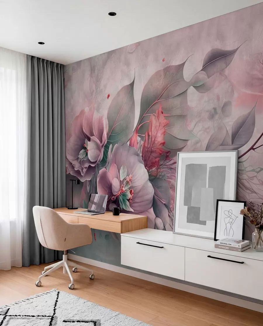 wall murals Chimera flowers in pink colors u93930v2