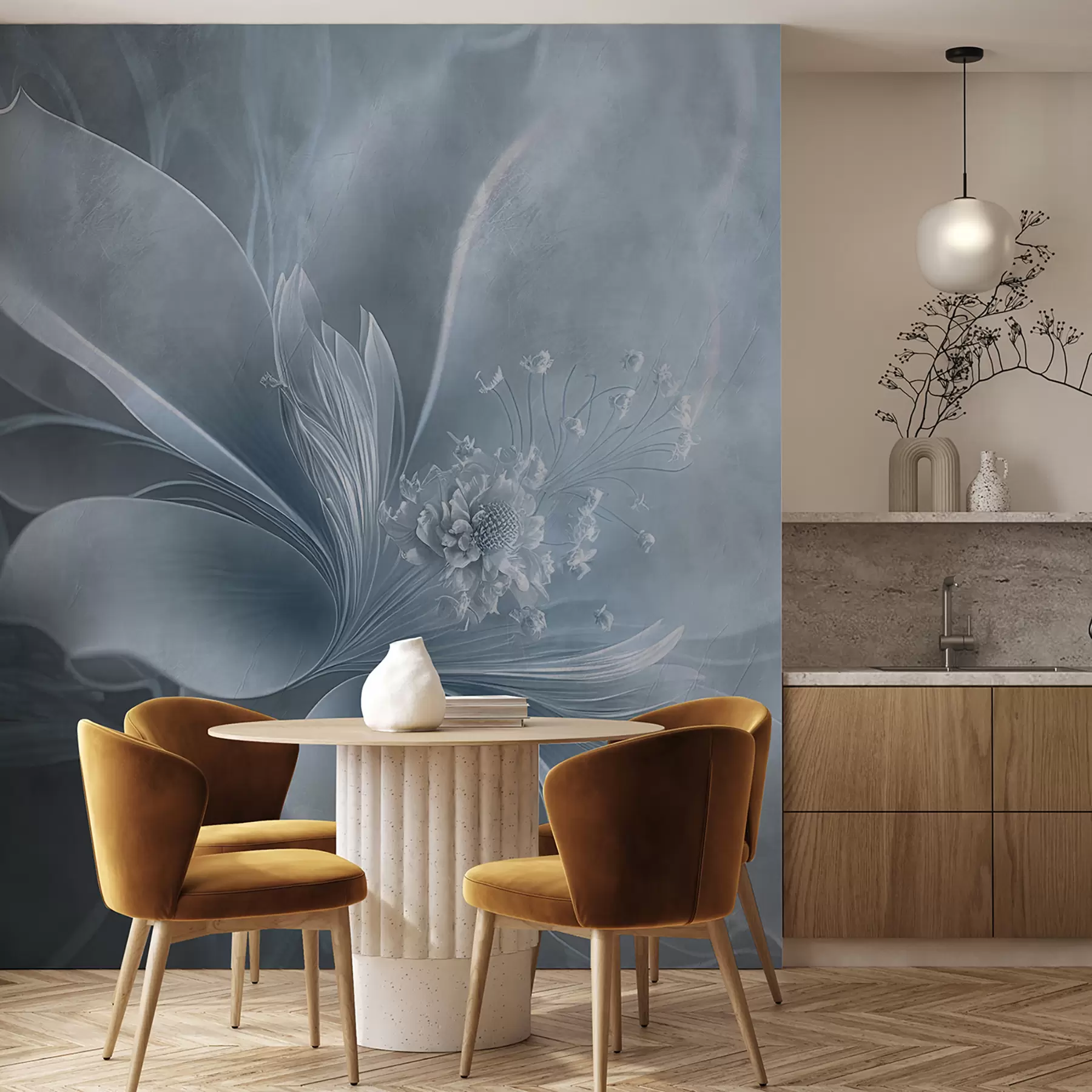 peintures murales Une fleur très délicate aux couleurs bleues u93944v1