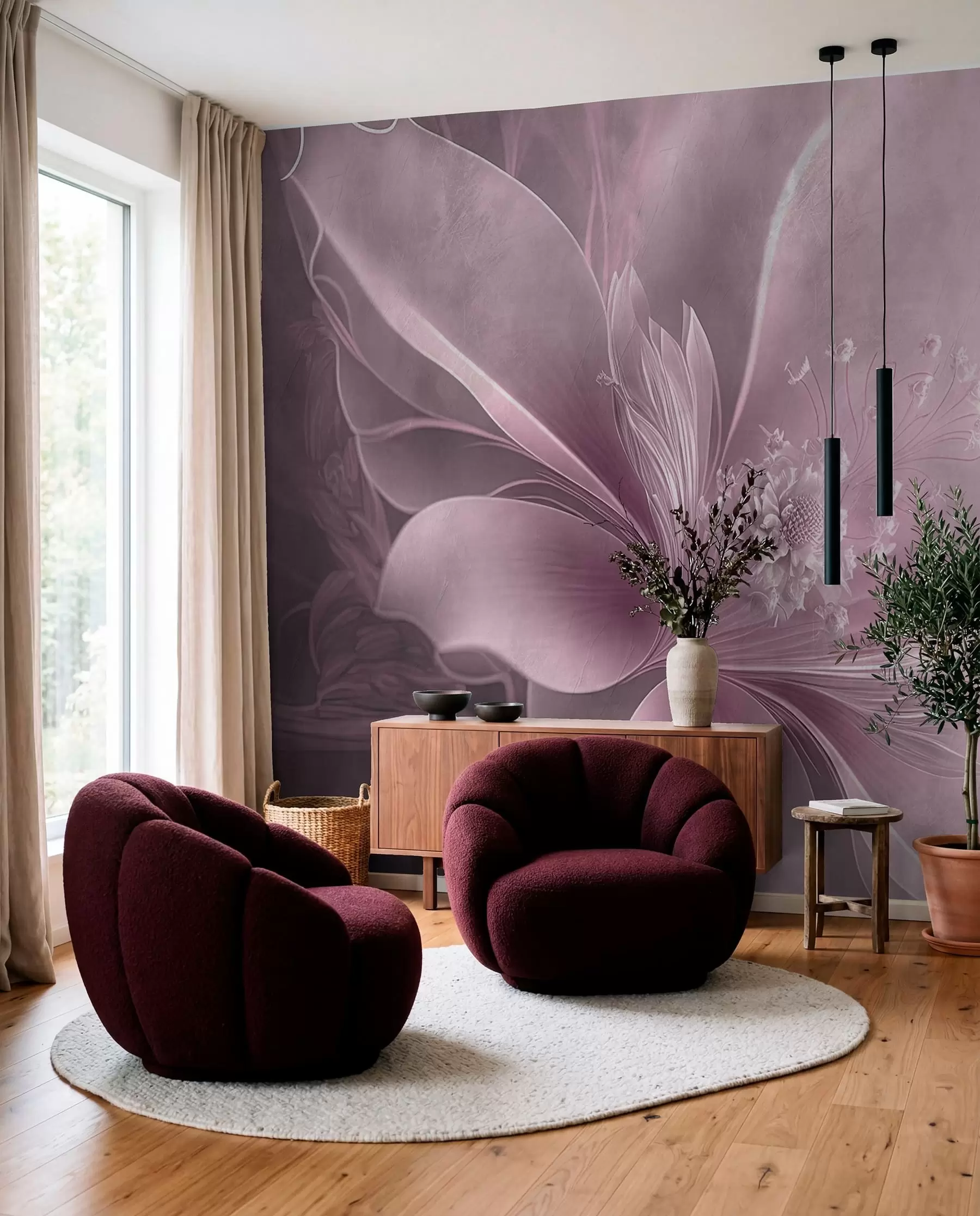 wall murals A very delicate flower in pink colors u93944v2