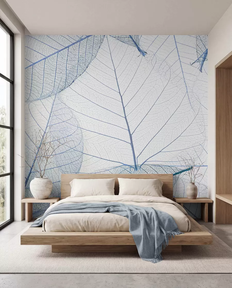 peintures murales Feuilles transparentes en couleurs bleues u24439v1
