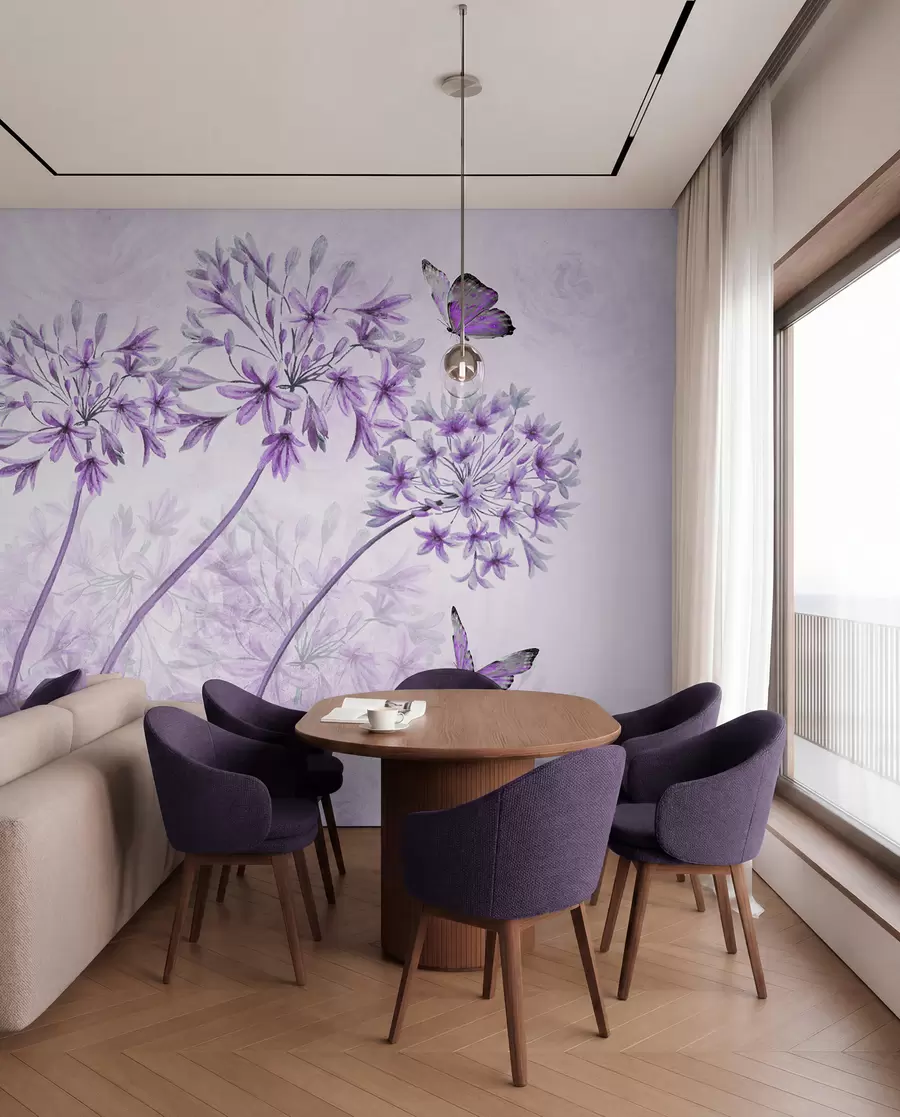 Wall Mural Photo Wallpaper Plant, flower and blue in pink colors u35495v3