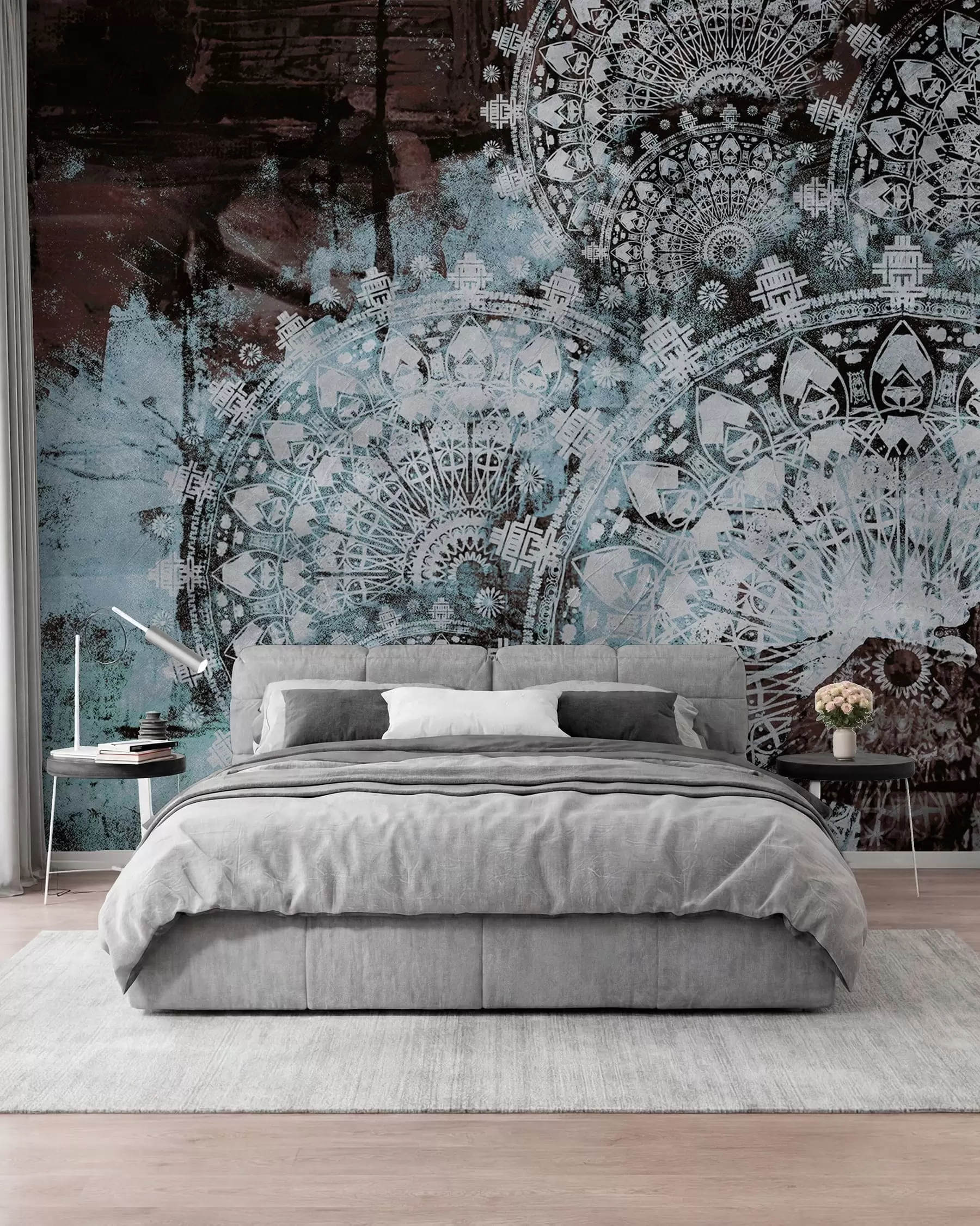 peintures murales Mandala vintage en couleurs bleues u93958v1
