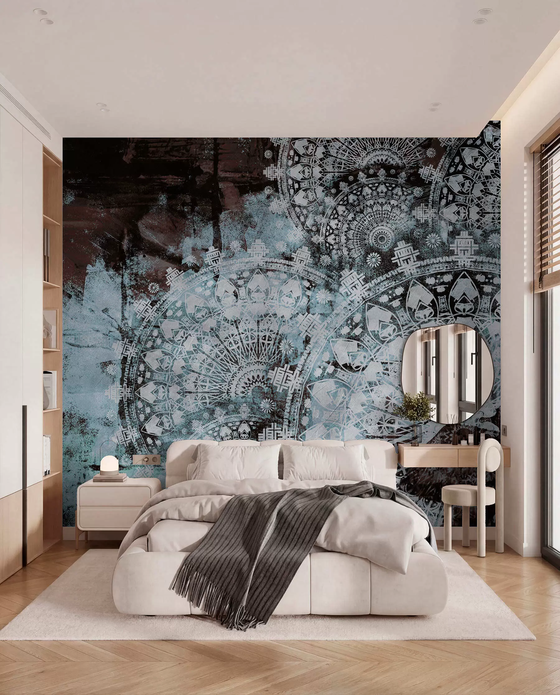 peintures murales Mandala vintage en couleurs bleues u93958v1