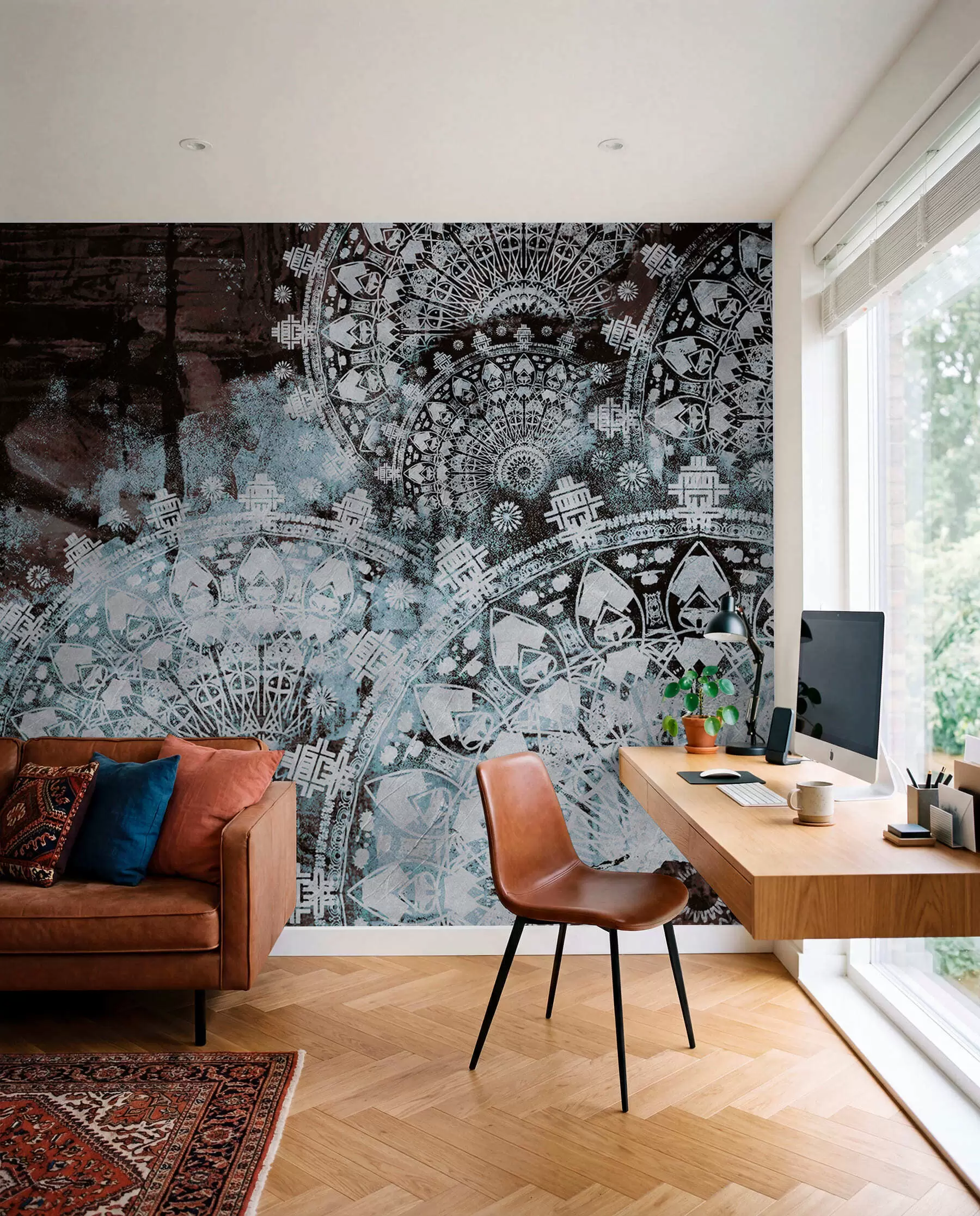 wall murals Mandala Patina in Ice Blue u93958v1