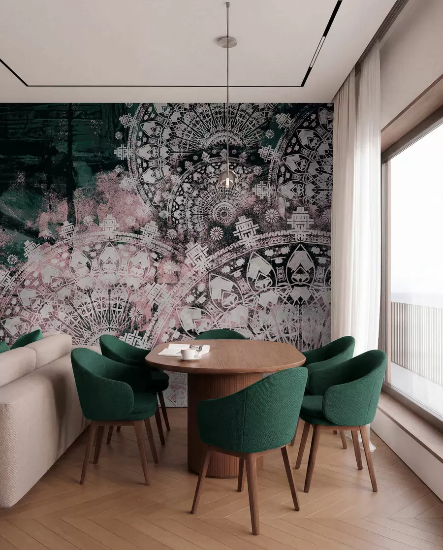 Wall Mural Photo Wallpaper Vintage mandala in pink colors u93958v2