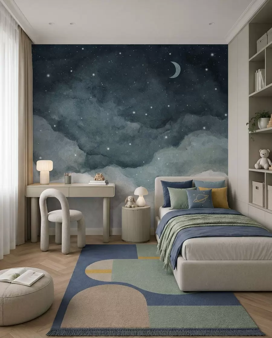 wall murals Crescent over Teal Clouds u96076v2