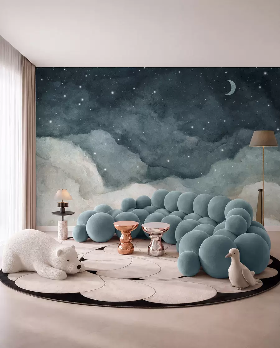 wall murals Crescent over Teal Clouds u96076v2