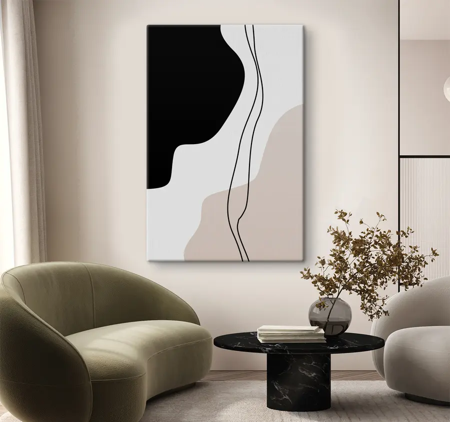 murales Formas abstractas y líneas fluidas interactúan s36156