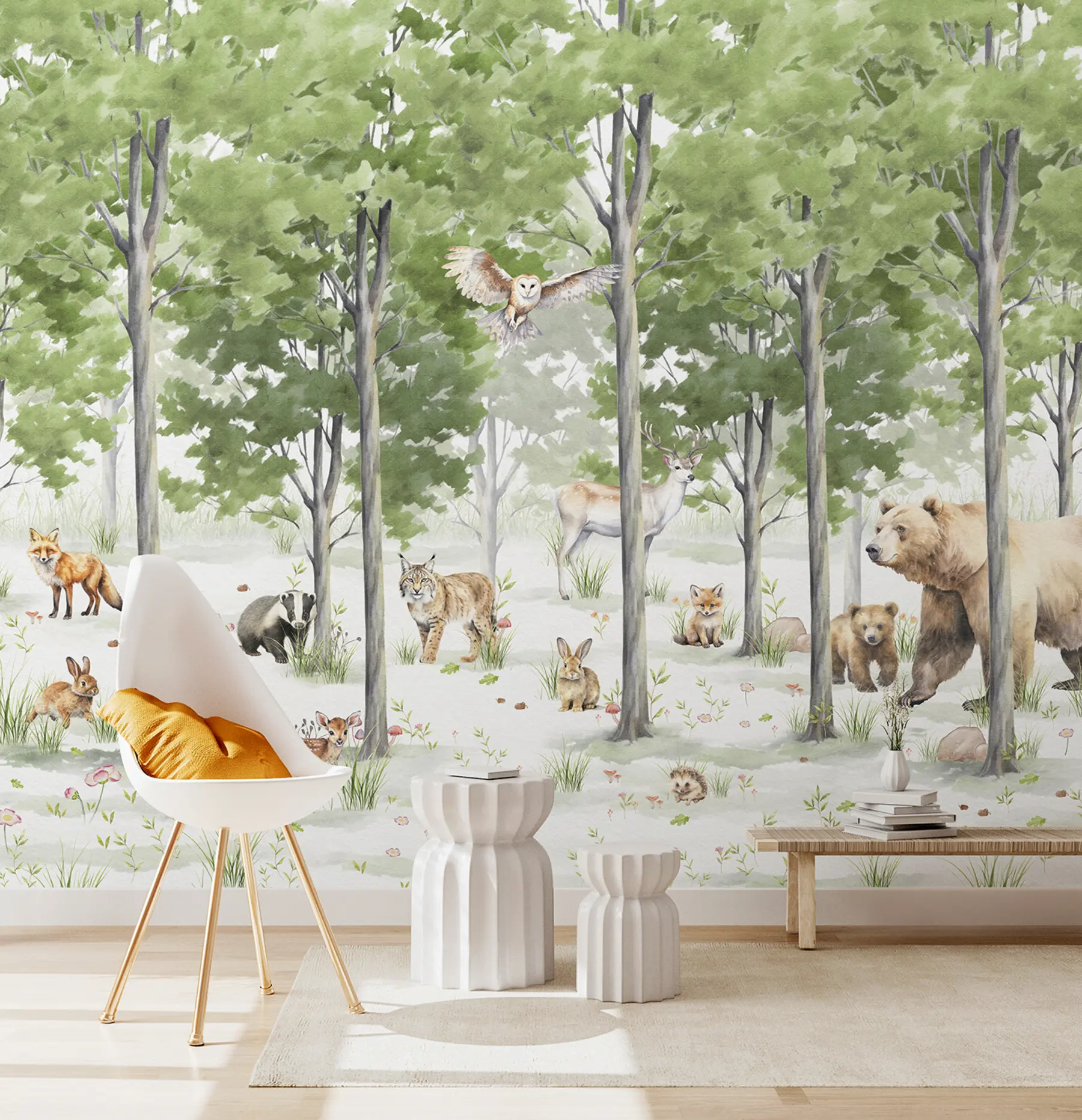 Wall Mural Photo Wallpaper Forest with animals u97741
