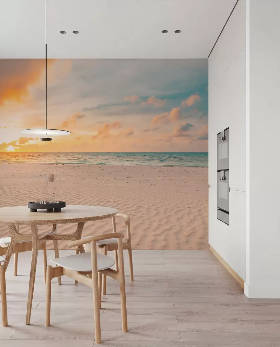 peintures murales Plage de sable blanc, mer et vagues u97894