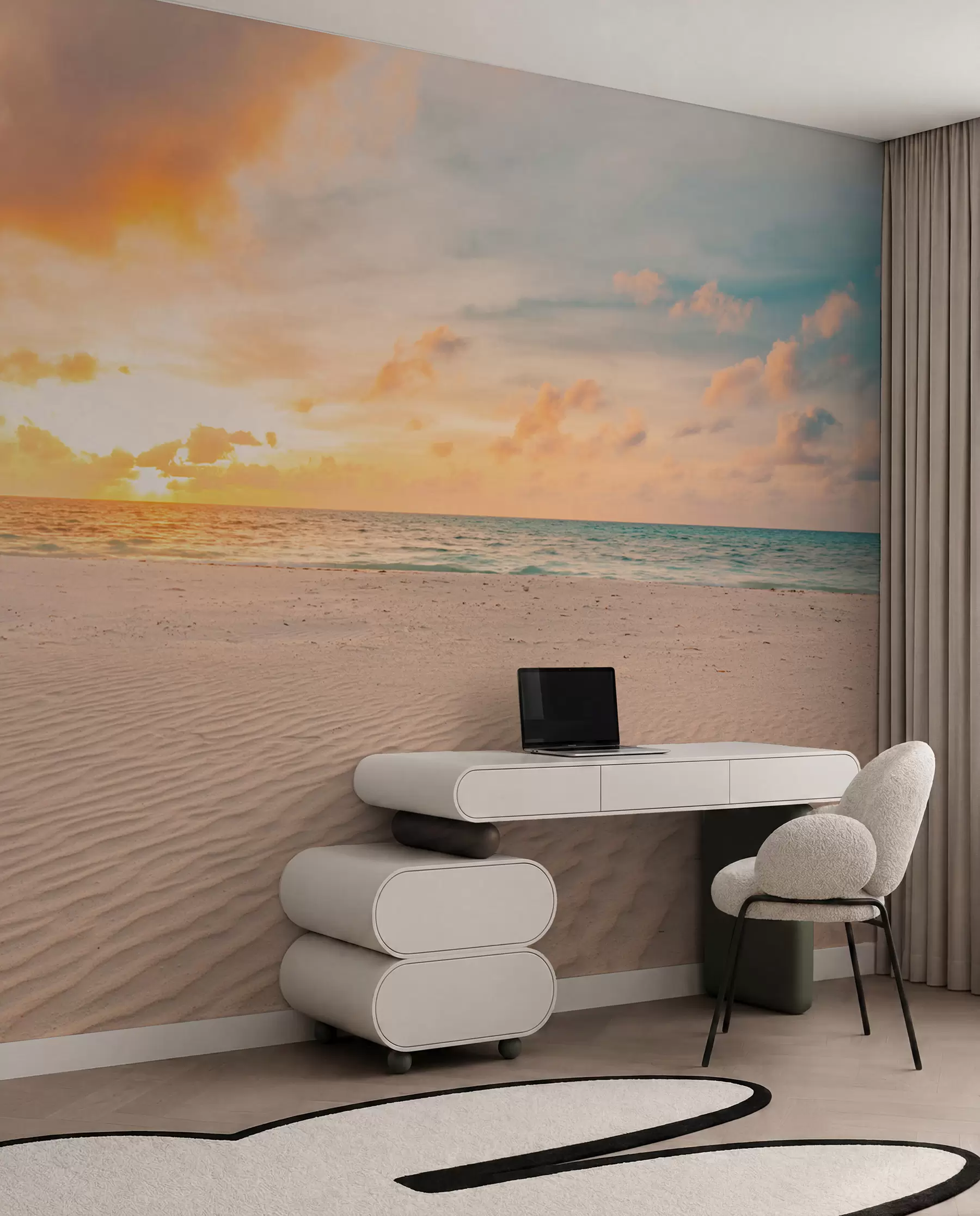 Wall Mural Photo Wallpaper Beach white sand sea and waves u97894