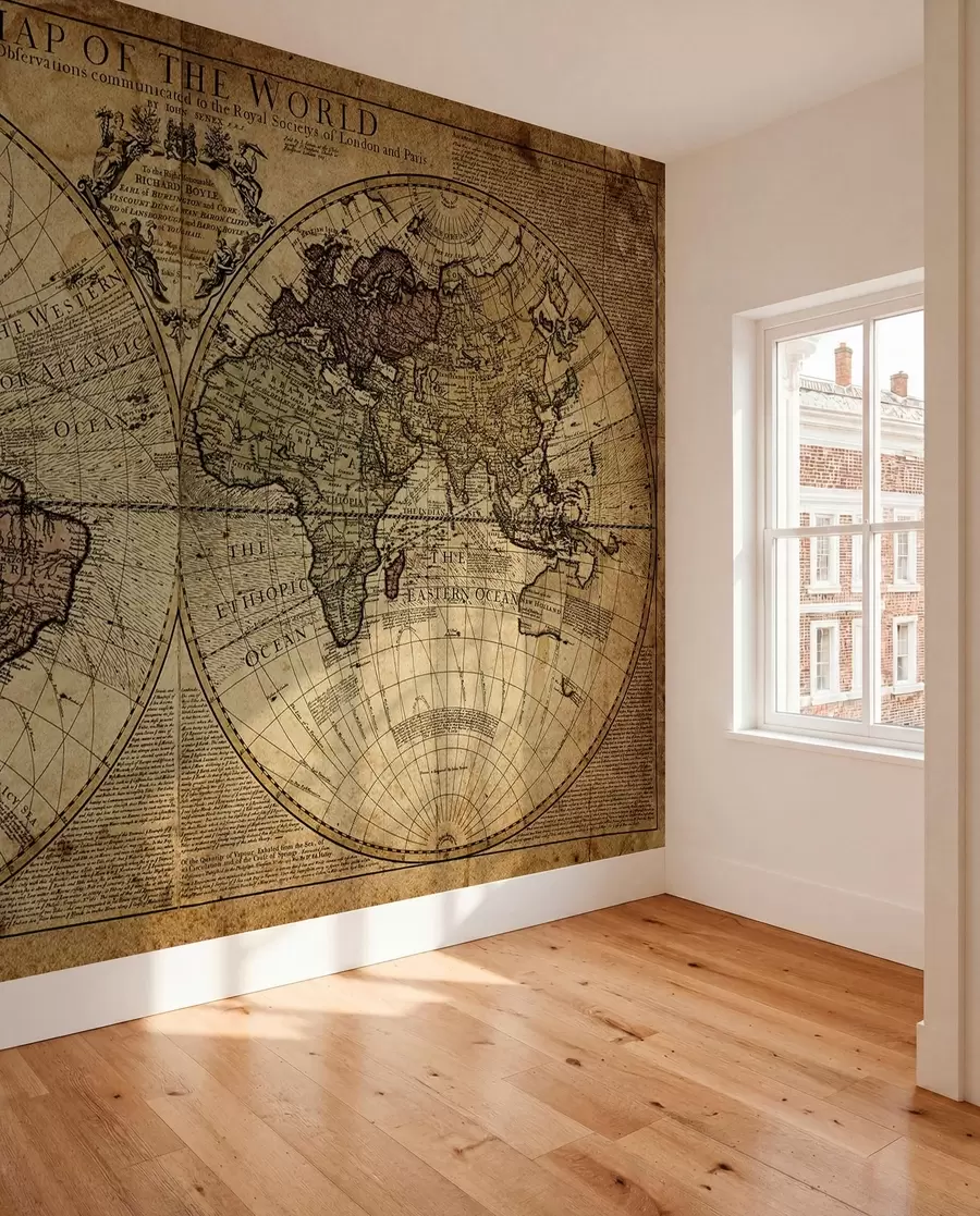 peintures murales Une carte du monde ancienne u18533