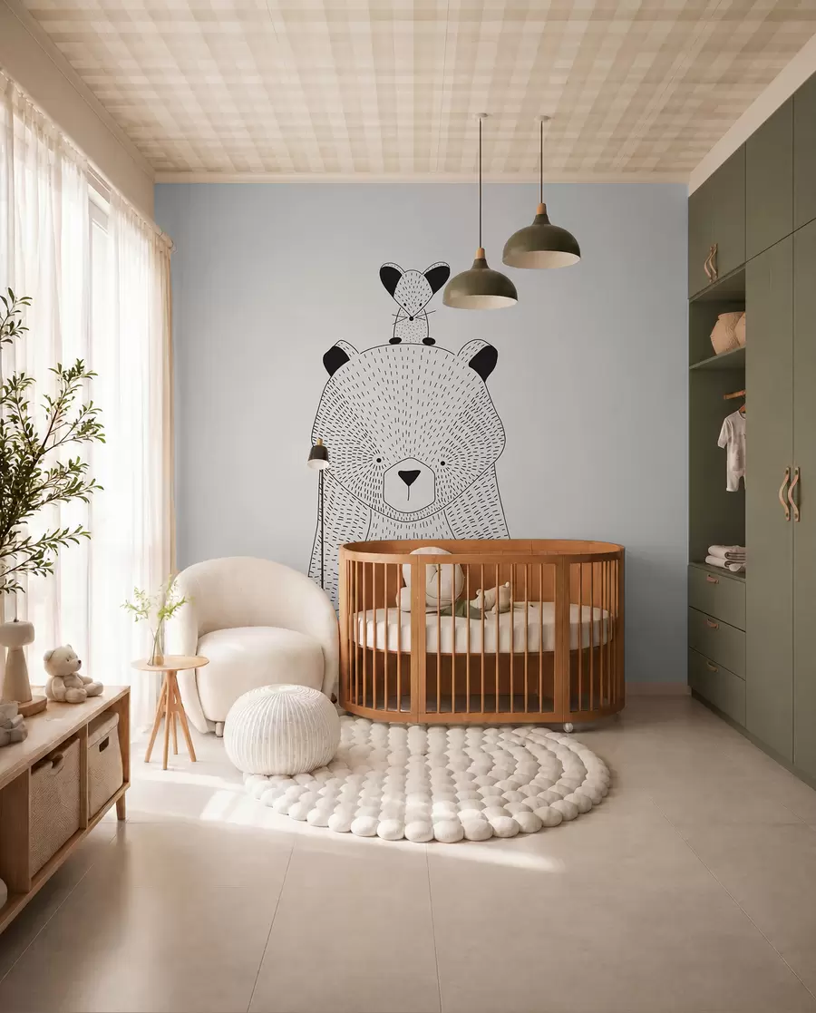 wall murals Teddy bear with mouse u98483