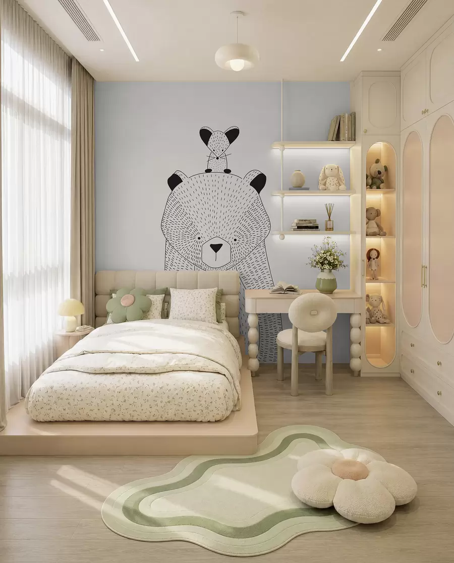 murales Un osito de peluche con un ratón u98483
