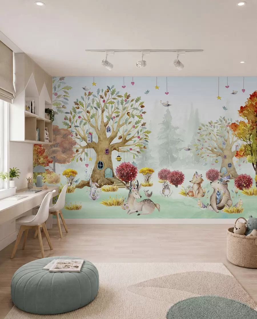 wall murals Forest with animals u98499