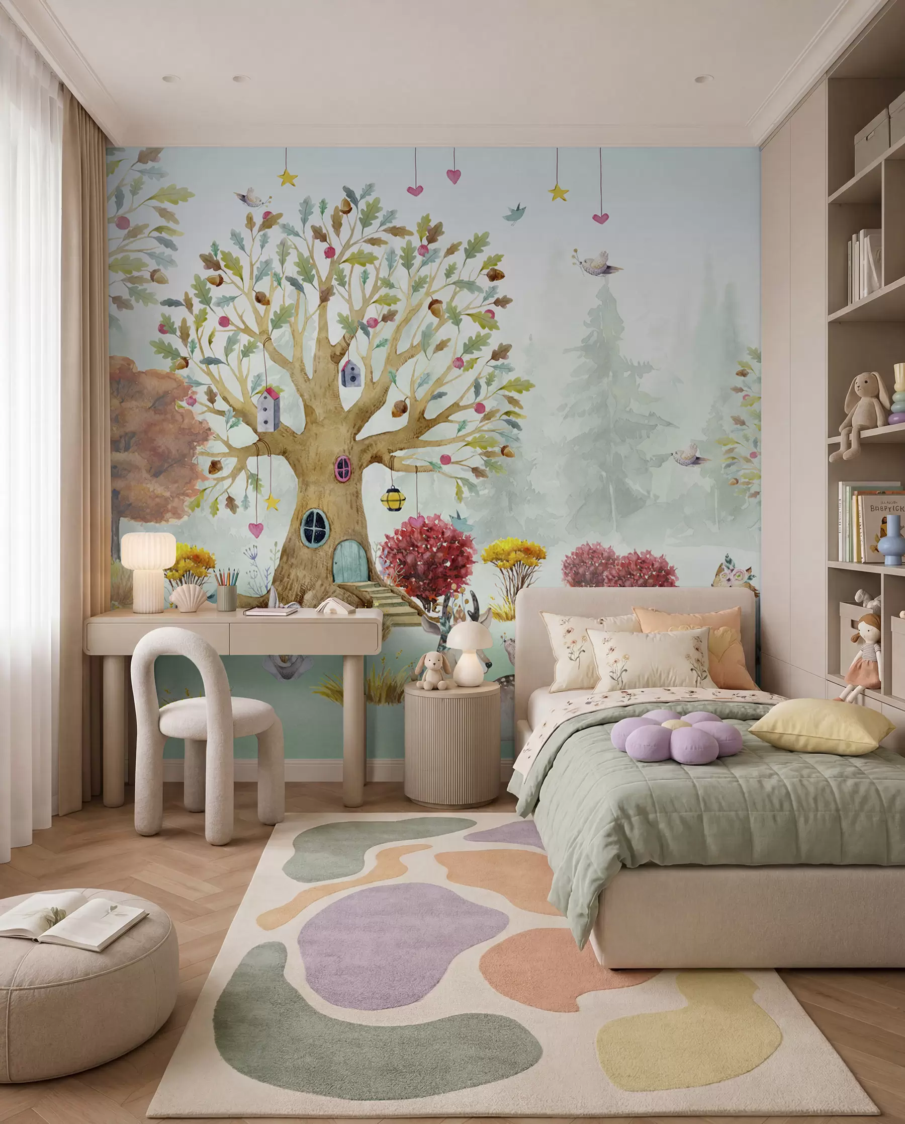 peintures murales Forêt avec animaux u98499