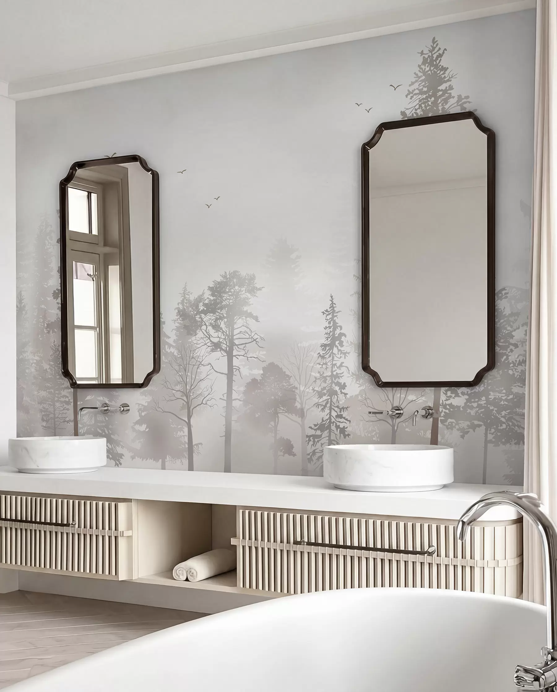murales Pinos color perla u98508