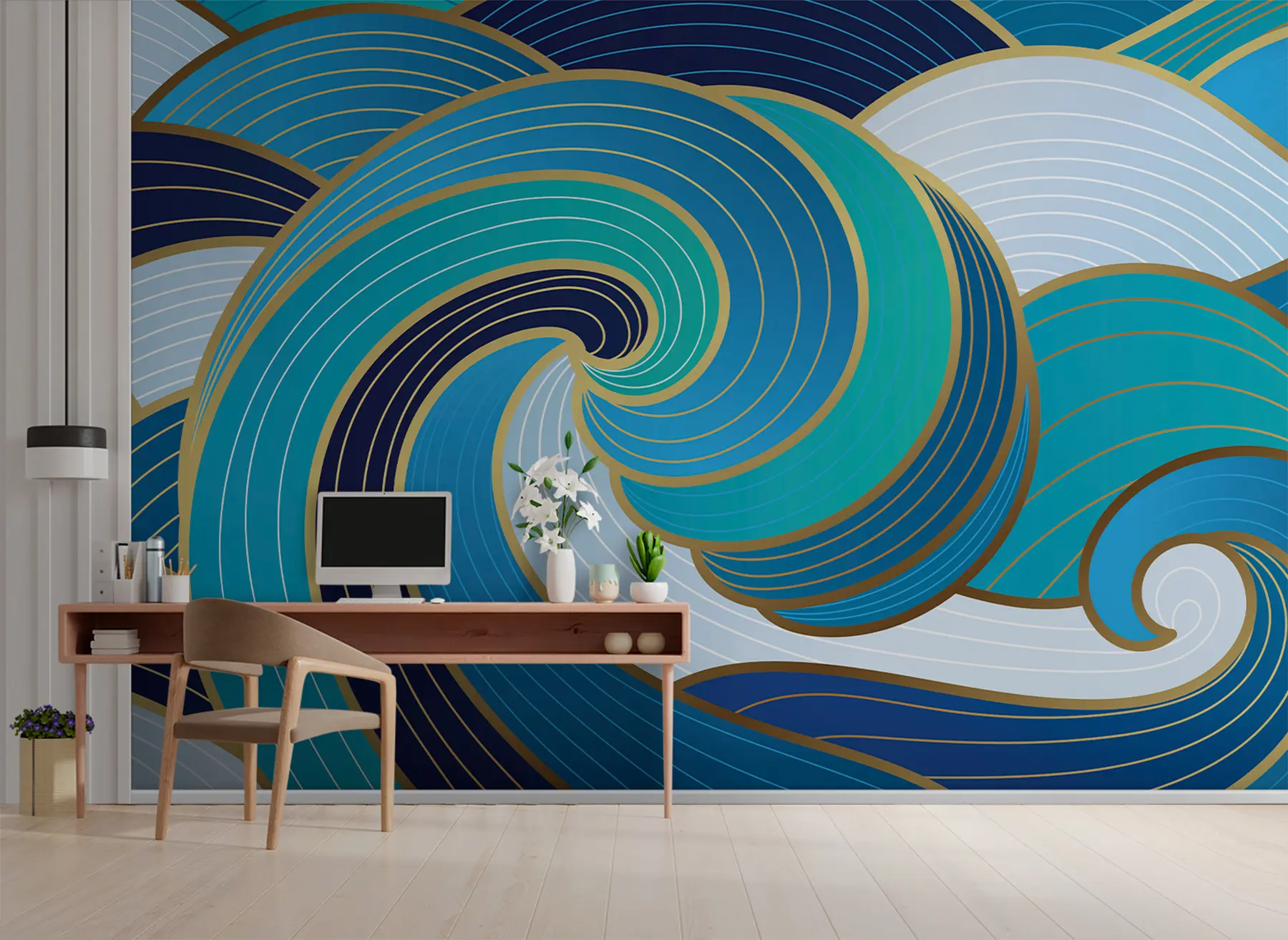 wall murals Eastern waves u98590