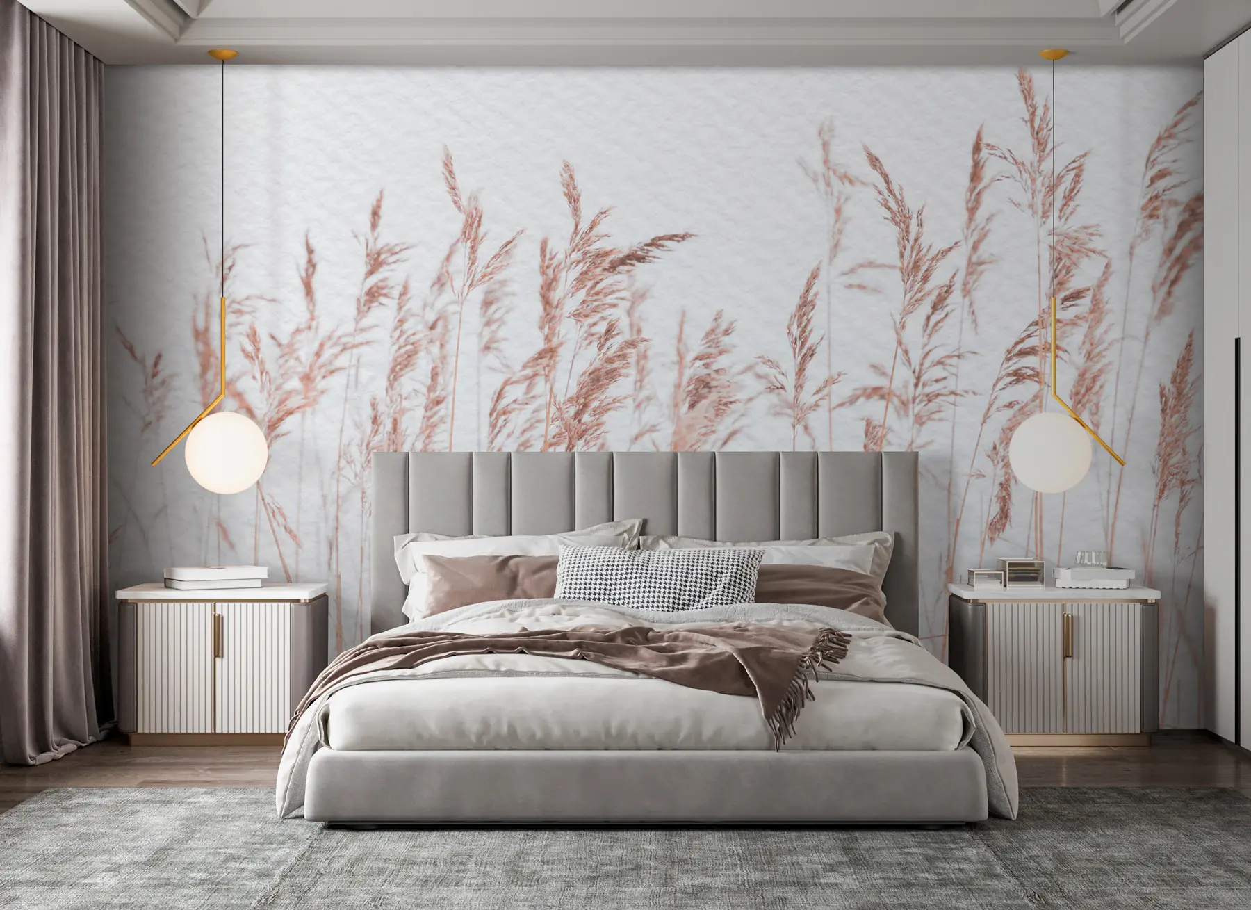 wall murals Trendy dried flowers in boho style vintage paper in boho style u98428v1
