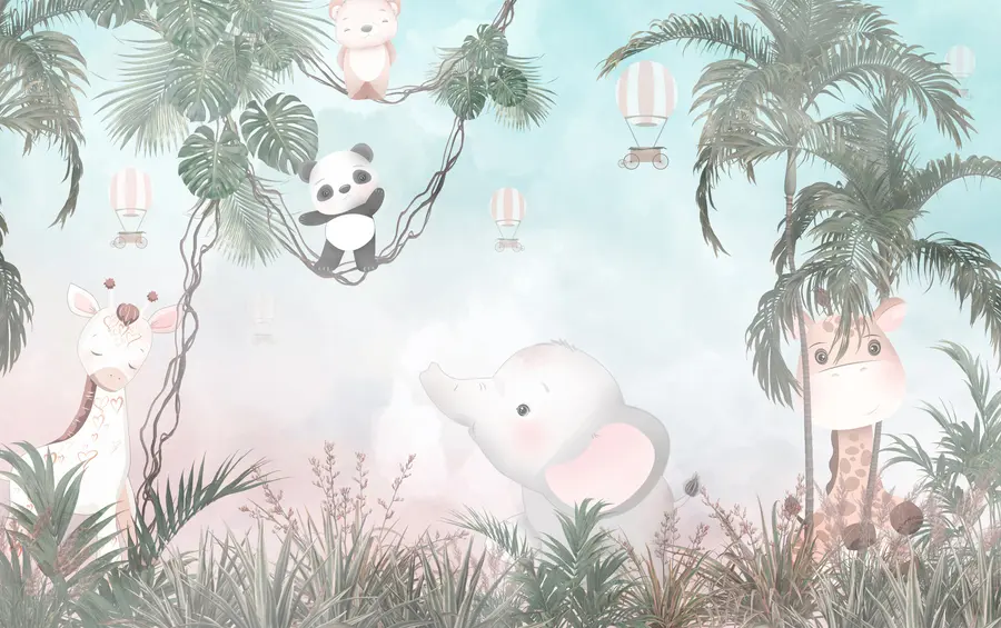 Wall Mural Photo Wallpaper Cute animals for a child's room u98167