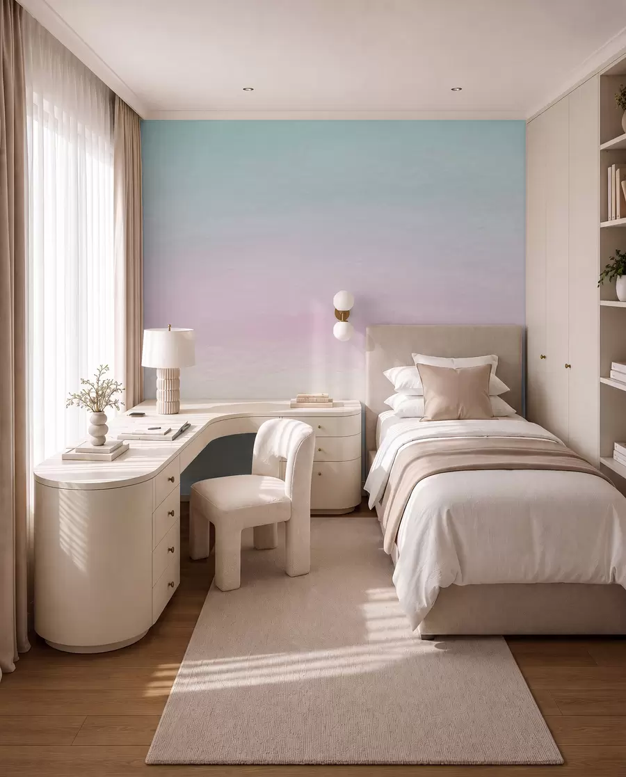 Wall Mural Photo Wallpaper Ombre in pink and blue style u98238