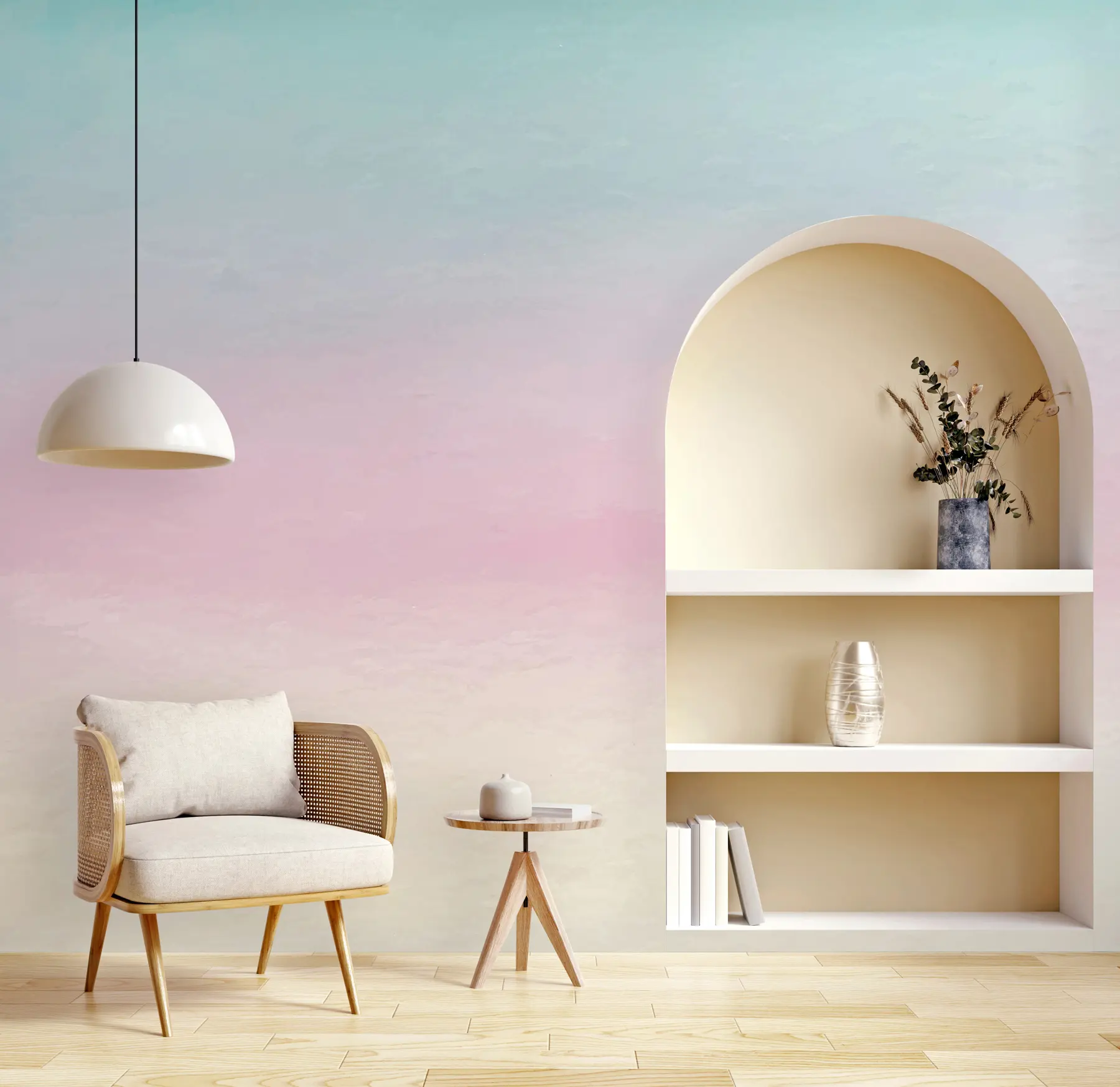 Wall Mural Photo Wallpaper Ombre in pink and blue style u98238