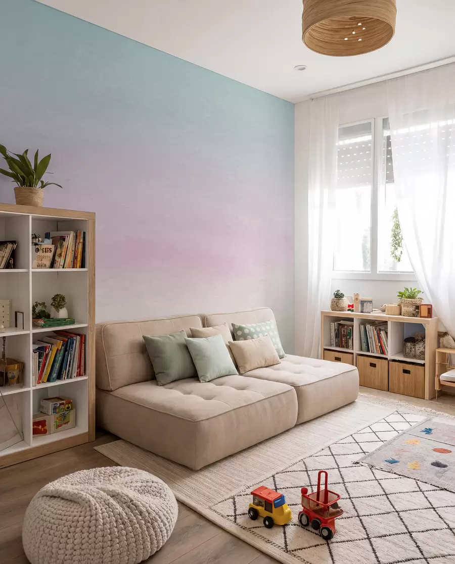 peintures murales Du rose au bleu en dégradé u98238