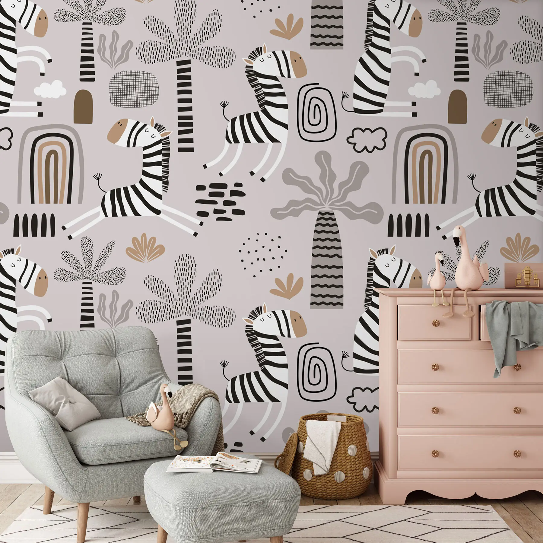 wall murals Cute zebras u98805