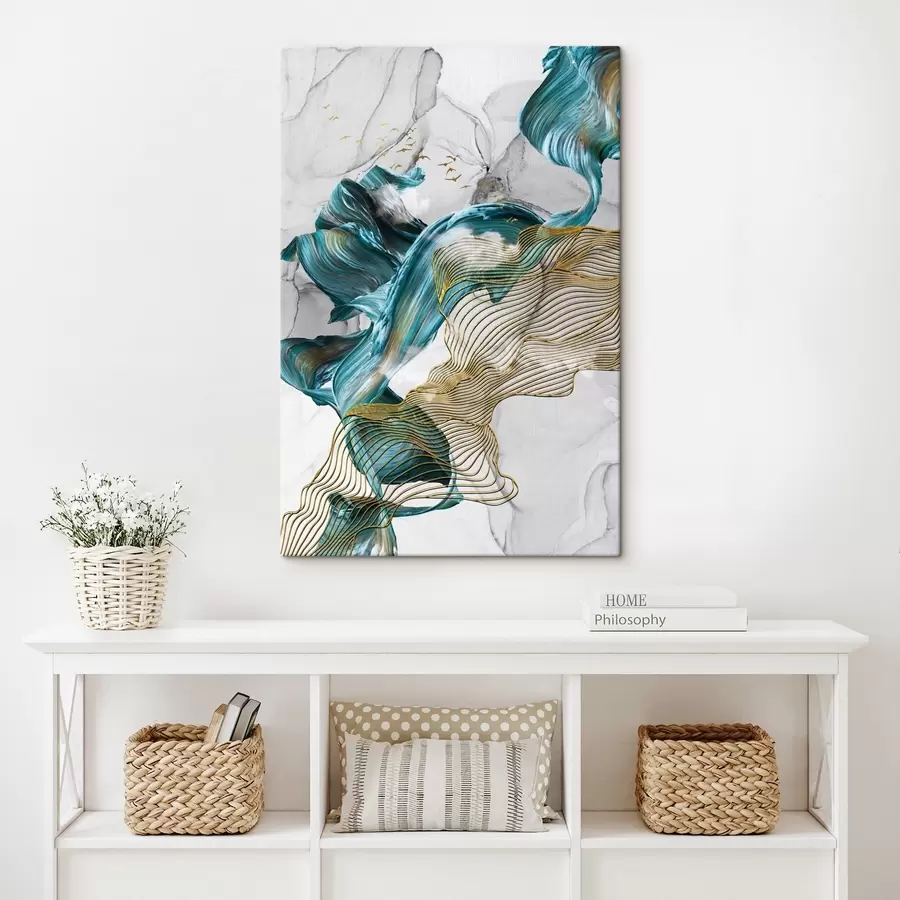 murales Ondas caprichosas en tonos vibrantes s35797