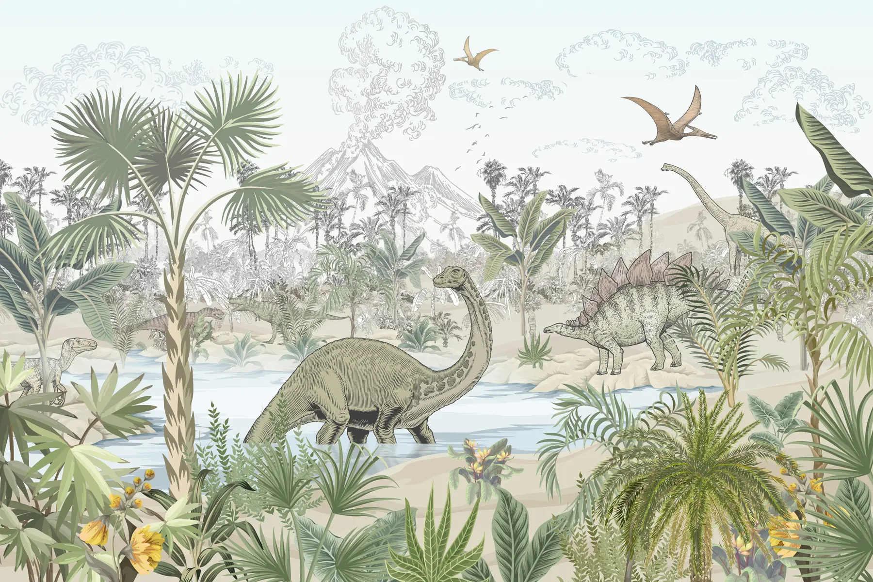 murales Dinosaurios en la selva u98674