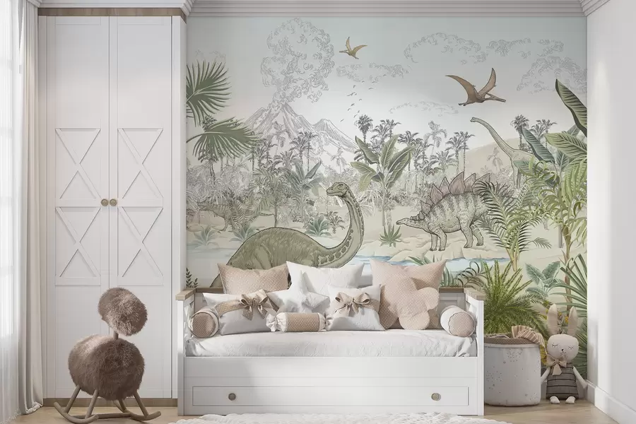 Papel de pared Dinosaurios en la selva u98674 comprar EE. UU. - Uwalls.com murales Dinosaurios en la selva u98674