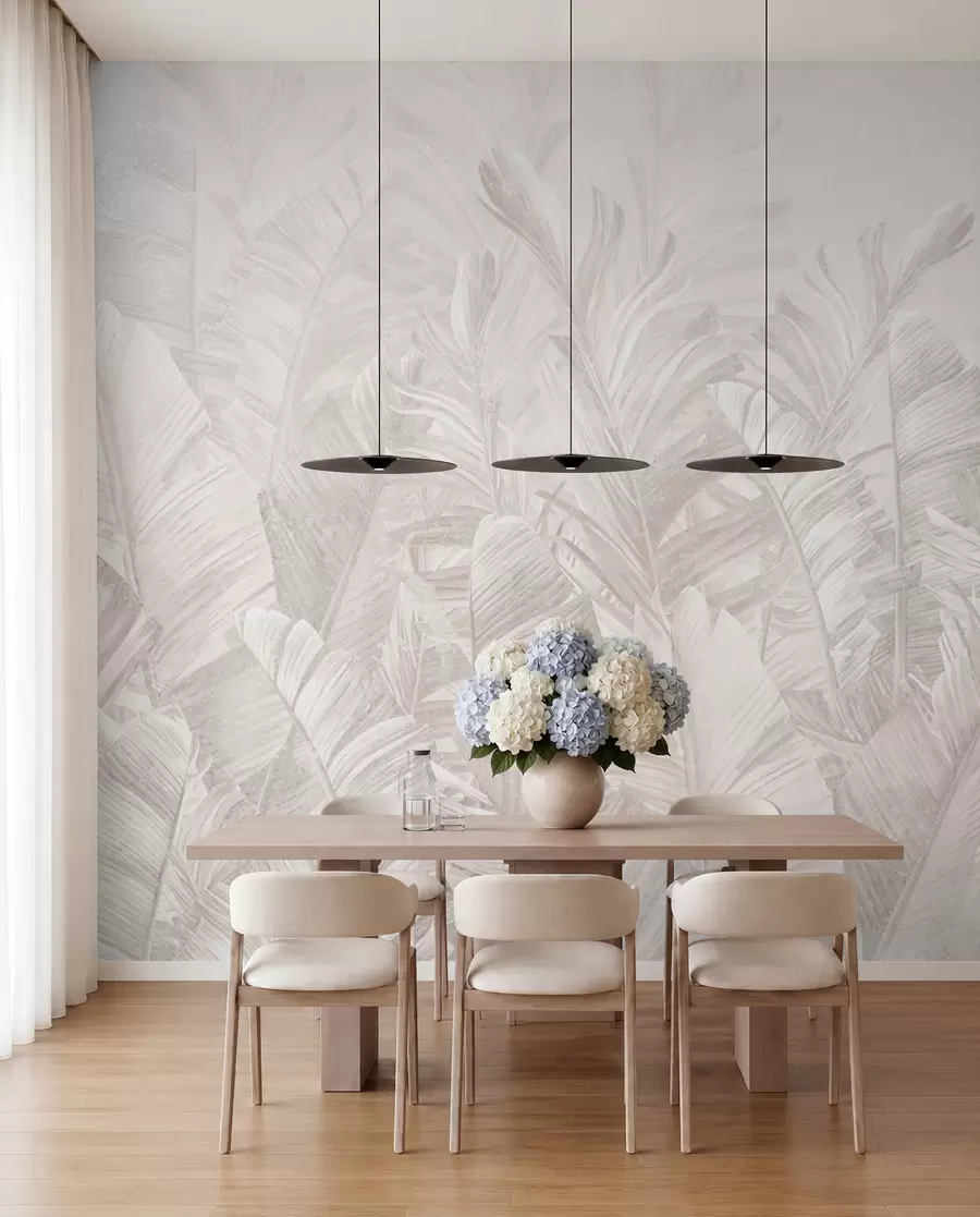 wall murals Trendy tropical beige leaves u98951