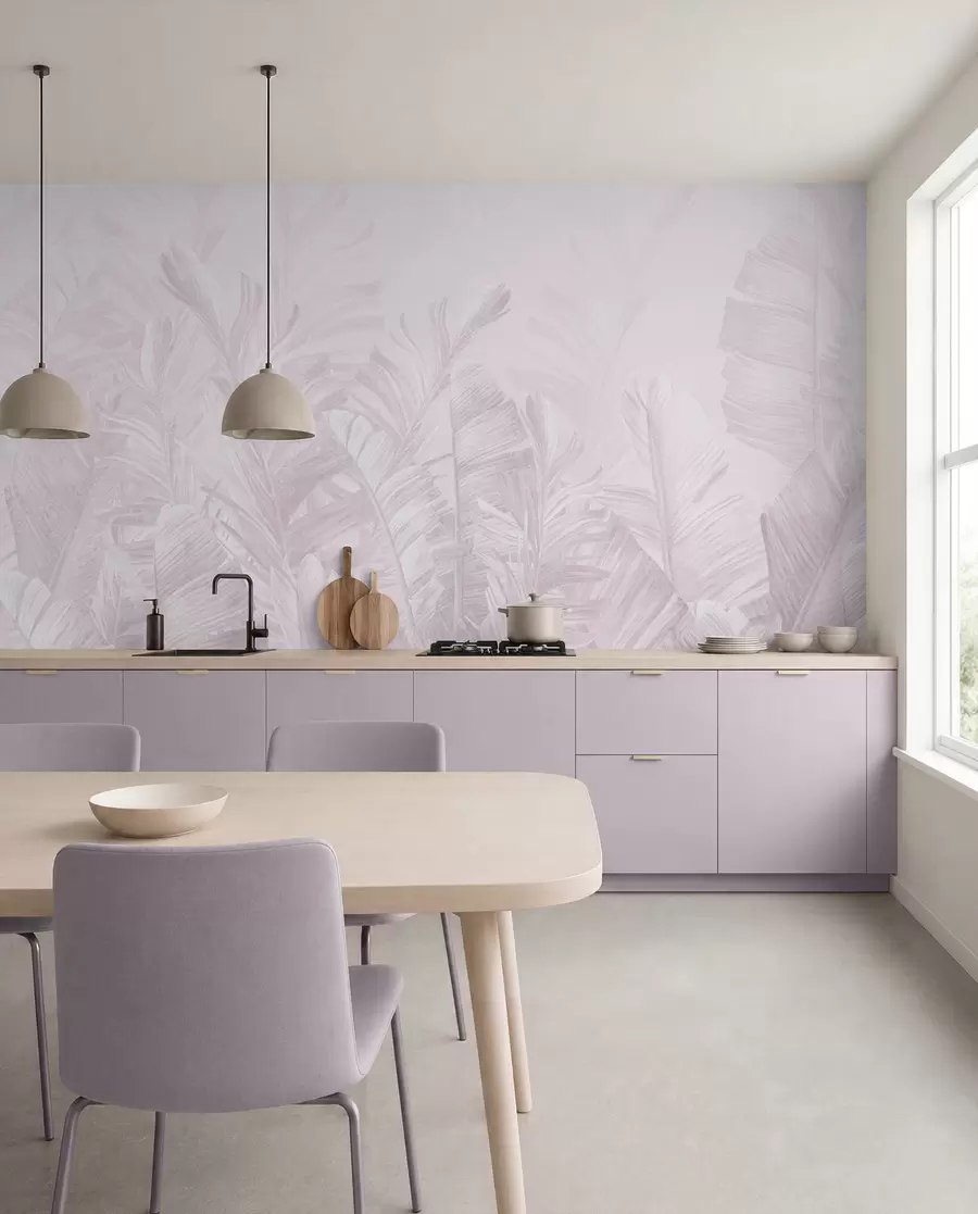 murales Hojas rosa tropical de moda u98951v1