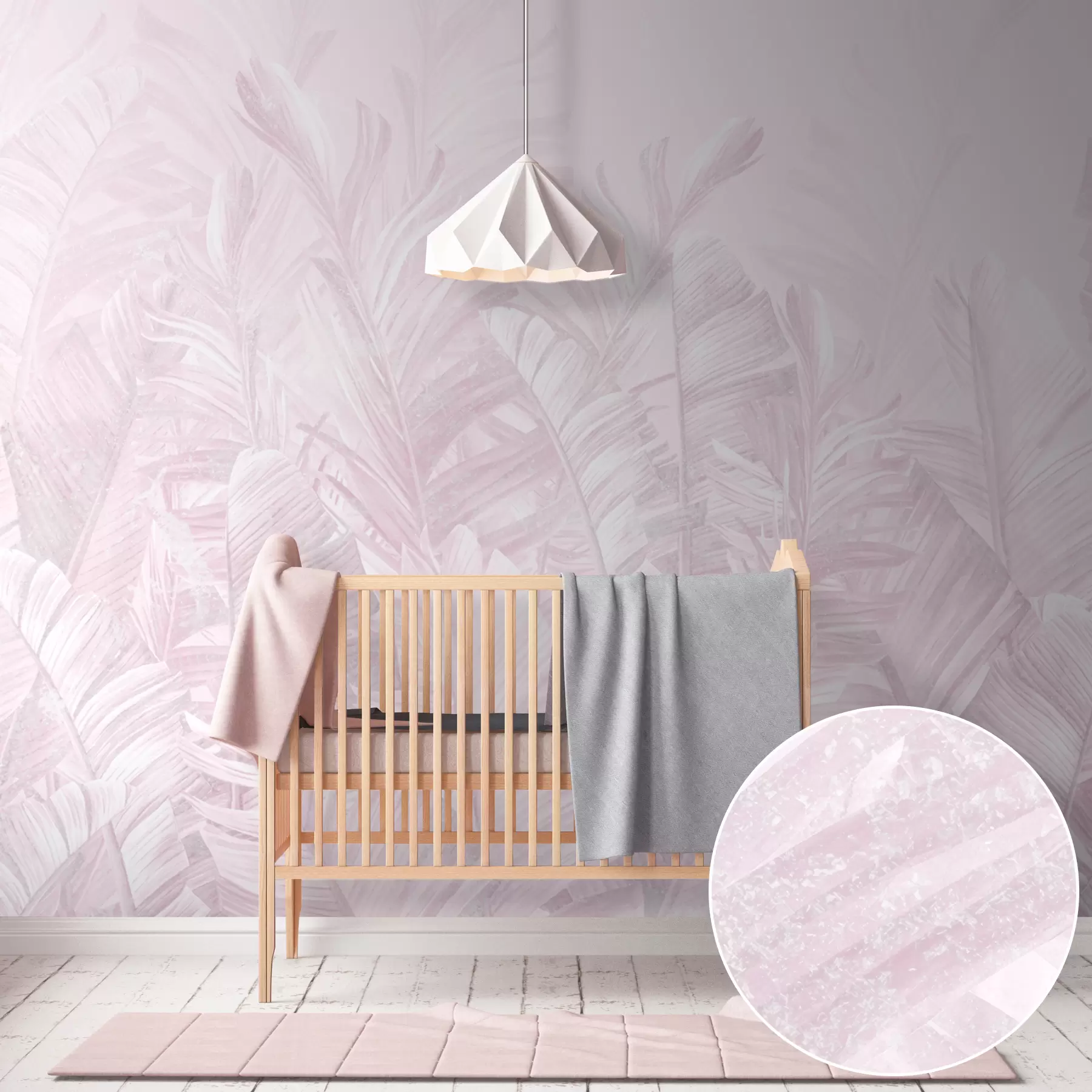 murales Hojas rosa tropical de moda u98951v1