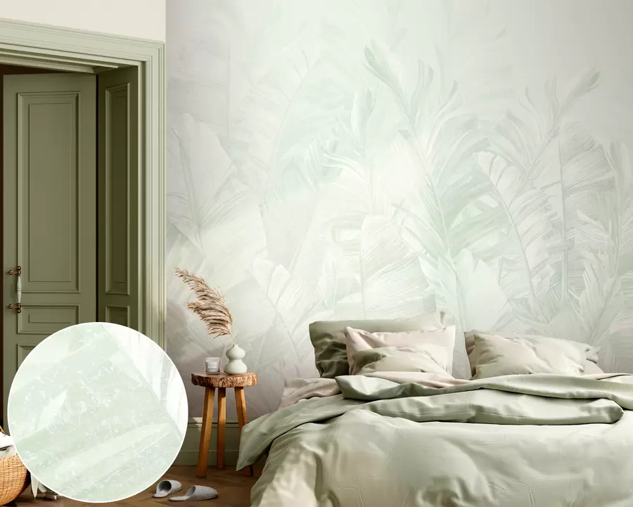 peintures murales Feuilles tendance dans les verts tropicaux u98951v4