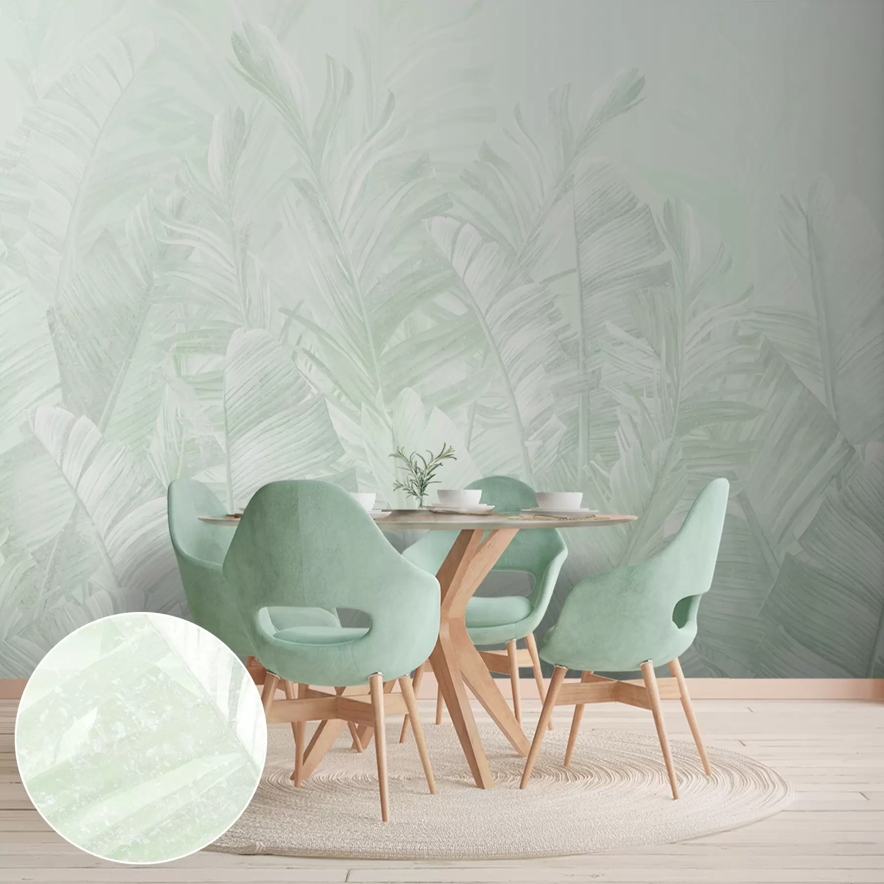 wall murals Trendy leaves are tropical green u98951v4