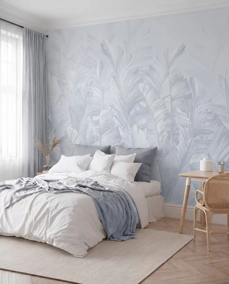 Wall Mural Photo Wallpaper Trendy tropical blue leaves u98951v5