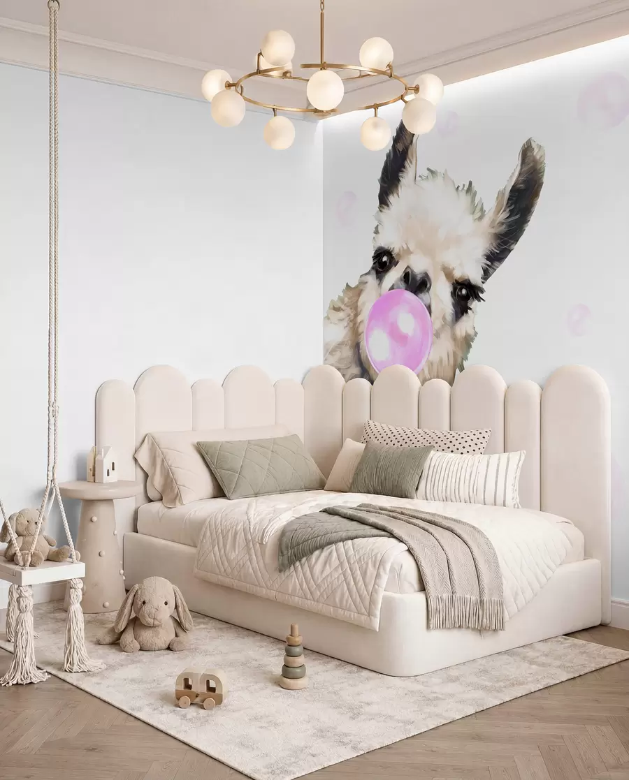 murales Llama con pompa de chicle u98952