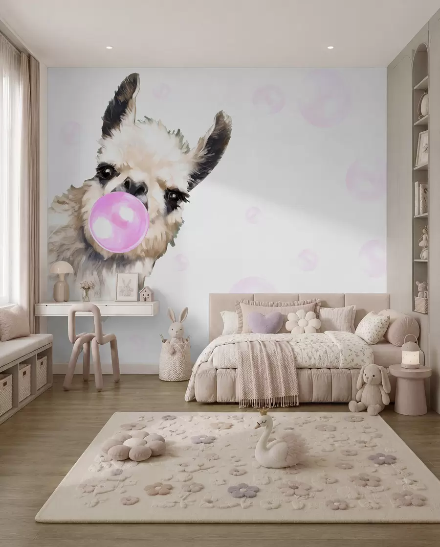 wall murals Llama Bubblegum u98952