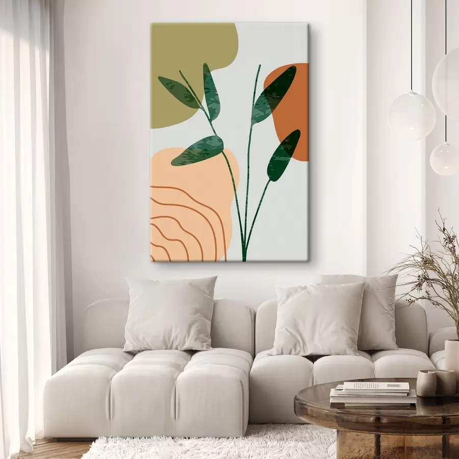 murales Vegetación abstracta en colores suaves s36712