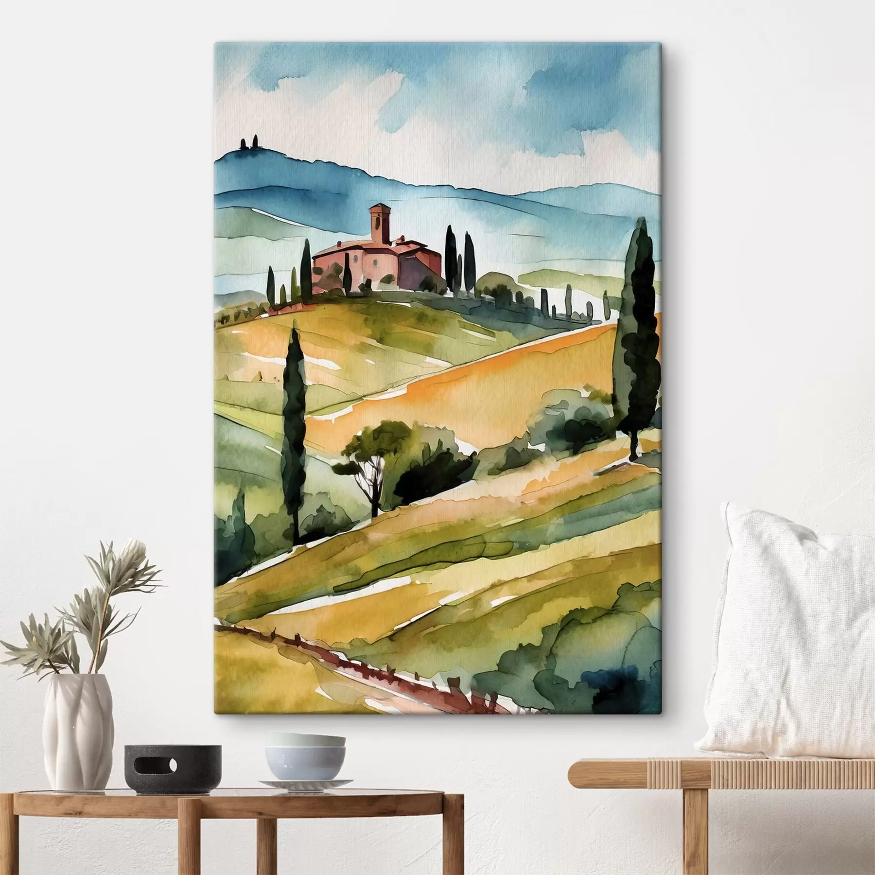 murales Paisaje tranquilo con colinas onduladas s36683